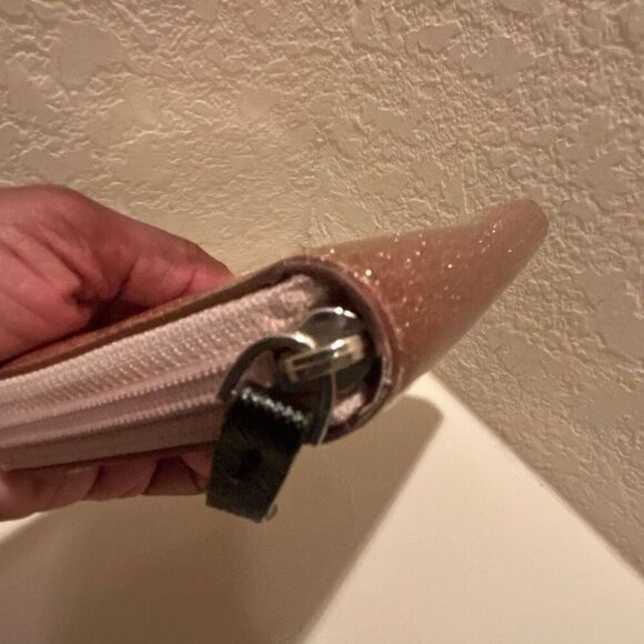 Kate Spade Zip Around Long Wallet Pink All Over Glitter Girlie Sparkle Evening - Picture 5 of 14